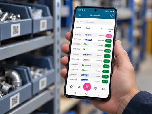 Besteller verzamelt in BarTrack materialen van verschillende leveranciers in één bestelling.
