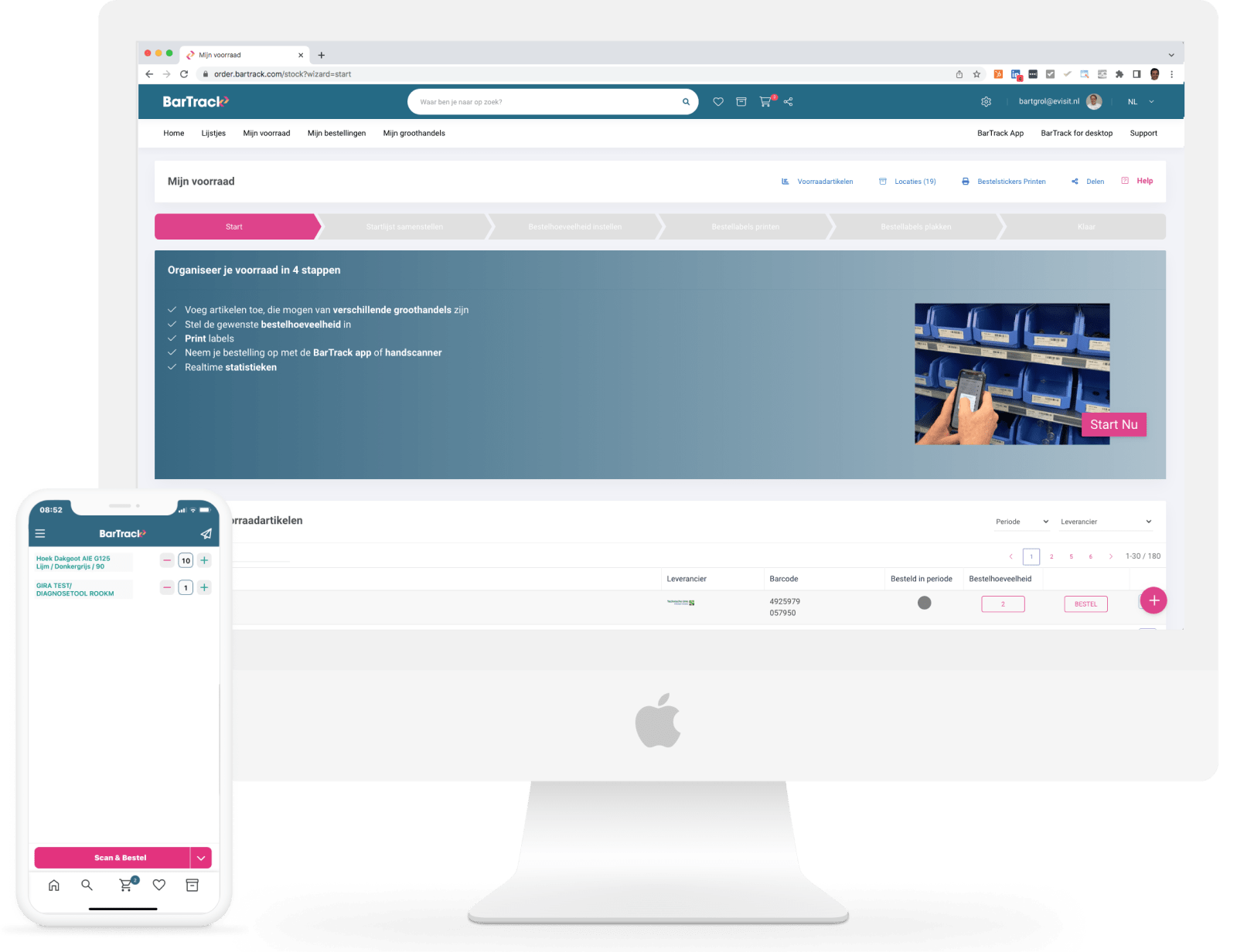 bartrack.com - voorraad bestellen