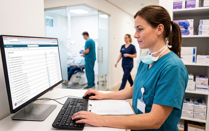 Medewerker bestelt