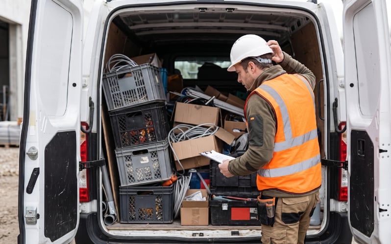 Materialen in voorraad aan het zoeken