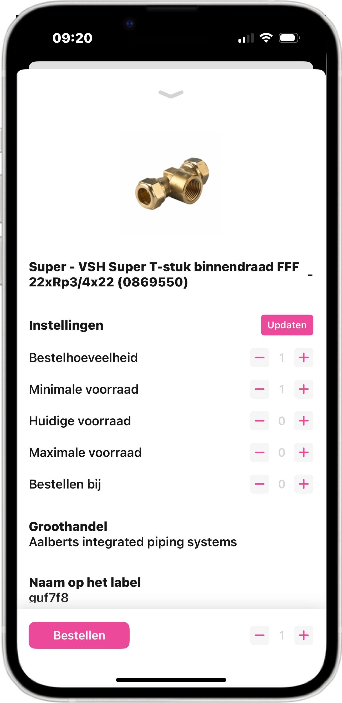 BarTrack Mobile - voorraadartikel