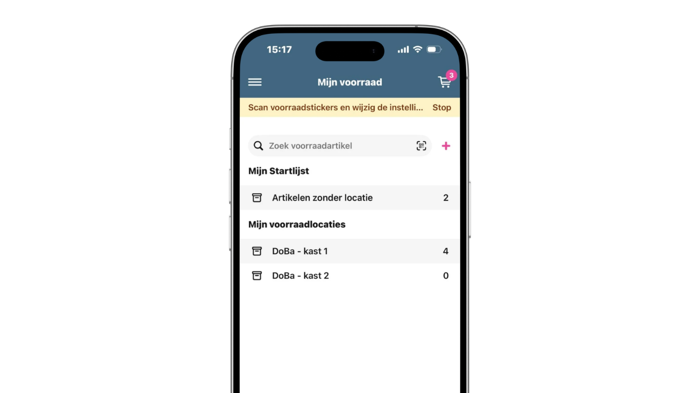 Voorraadlocatie website
